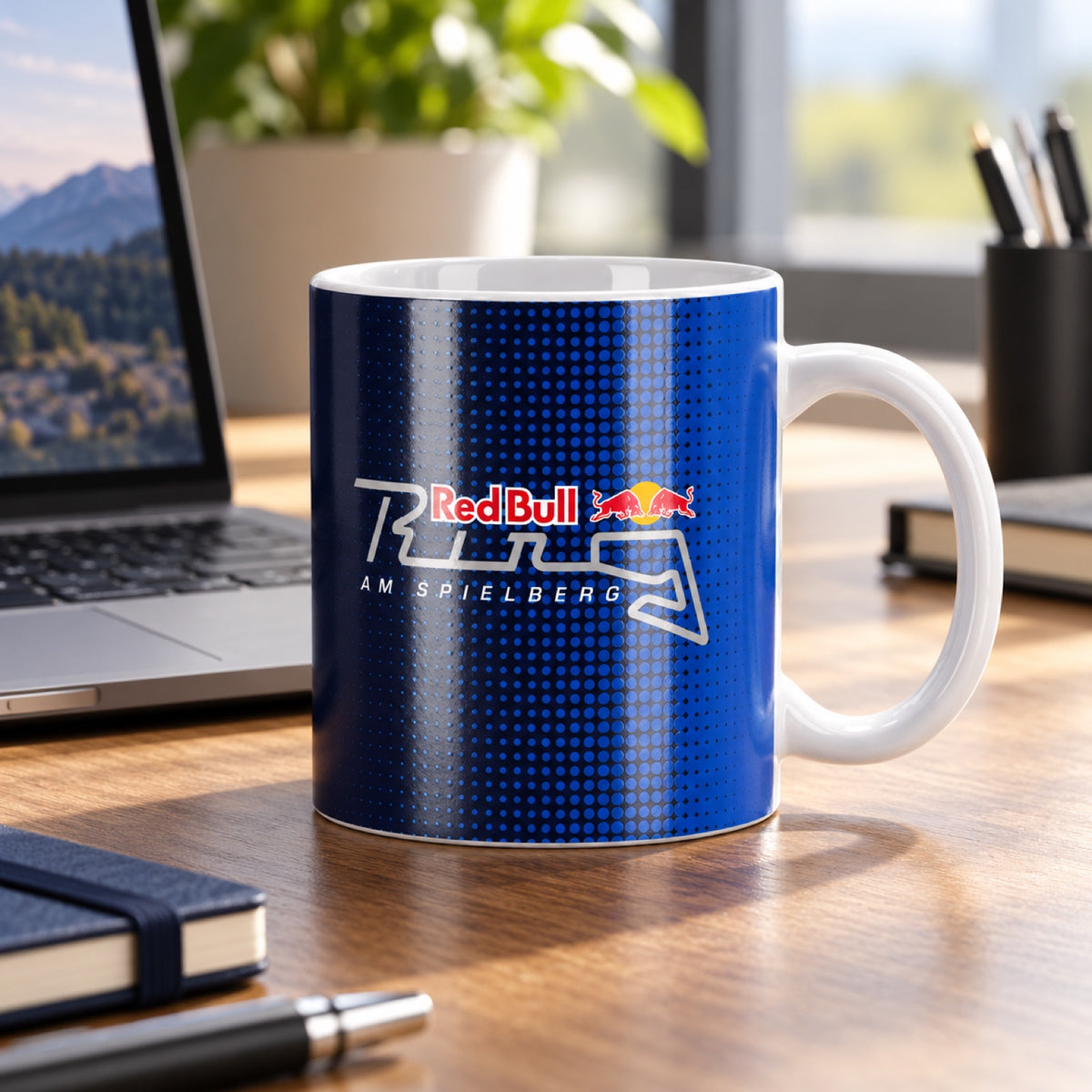 Red Bull Ring Ceramic Mug – Blue – illustrative photo (AI)