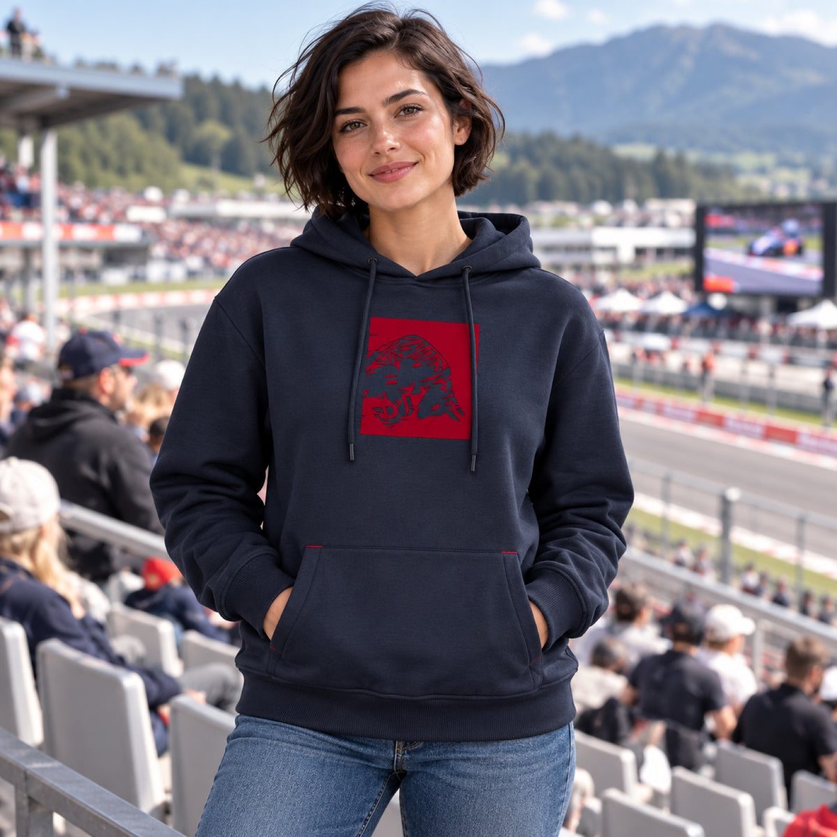 Red Bull Ring CORE Casual Hoodie with RRI Motif – illustrative photo (AI)