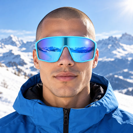 Red Bull Spect DAFT Sonnenbrille – Hellblau mit blauen Gläsern – Illustrationsfoto (KI)