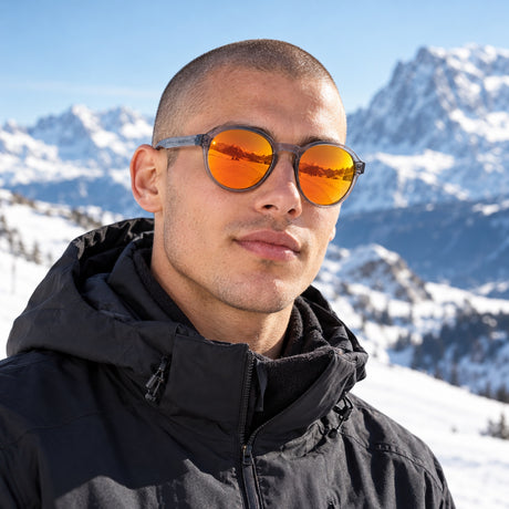 Red Bull Spect MARGO Sonnenbrille – Grau, braune Gläser – Illustrationsfoto (KI)