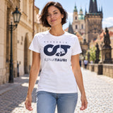 Scuderia Alpha Tauri F1 Damen-Lifestyle-T-Shirt – Weiß – Illustrationsfoto (KI)
