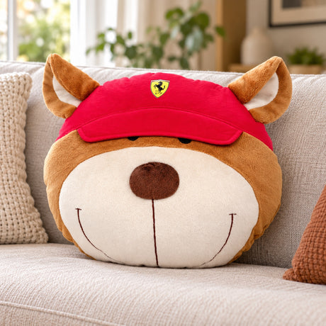 Scuderia Ferrari Plush Teddy Bear Cushion – illustrative photo (AI)