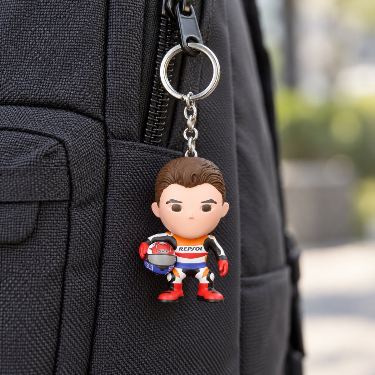 T-minis Marc Marquez Paddock-Schlüsselanhänger – Illustrationsfoto (KI)