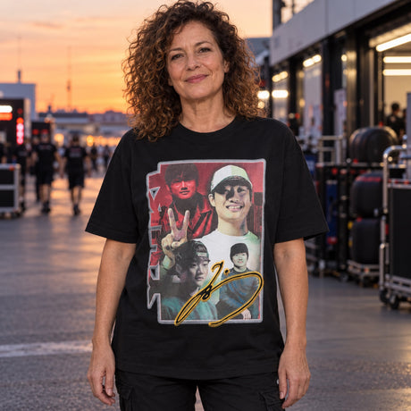Yuki Tsunoda – Visa Cash App RB F1 Team Fan-T-Shirt – Schwarz – Illustrationsfoto (KI)