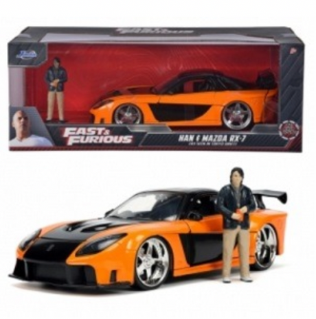 Modell Fast & Furious Mazda RX-7 Tokyo Drift 1:24 mit Figur