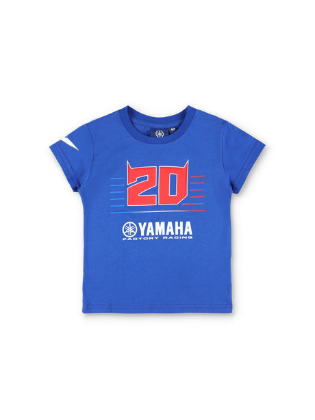 Fabio Quartararo Kinder-T-Shirt Yamaha MotoGP Logo blau