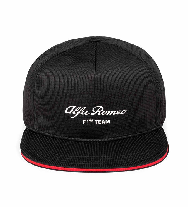 Alfa Romeo F1 Team Teamkappe mit flachem Schirm schwarz