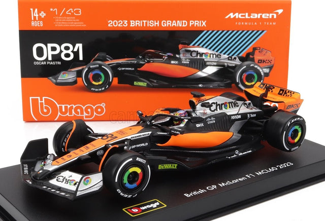 Modell McLaren F1 MCL60 Bburago #81 Oscar Piastri 2023 im Maßstab 1:43 Signature