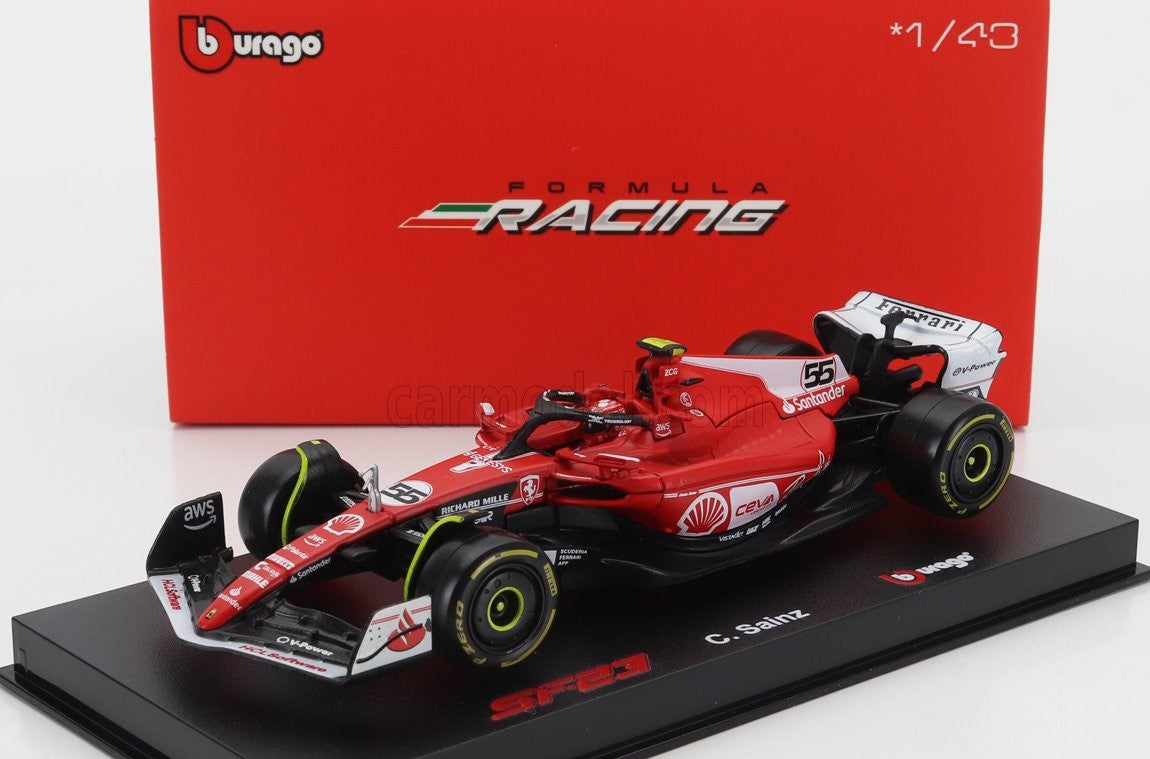 Modell Scuderia Ferrari SF-23 Bburago #55 Sainz Las Vegas 2023 im Maßstab 1:43 Signature