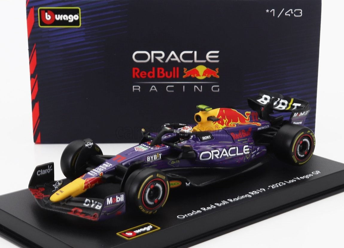 Modell Red Bull F1 RB19 Bburago #11 Sergio Pérez 2023 im Maßstab 1:43 Signature SE GP Las Vegas