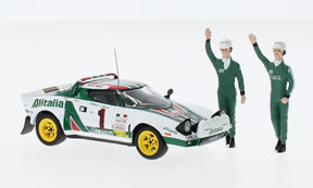 Modell Lancia Stratos HF, Nr. 1, Alitalia, Rallye-WM, Rallye Monte Carlo, Sieger Rallye Monte Carlo, Serie mit Figuren, S. Munari/S. Maiga, 1977