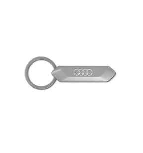 Audi Edelstahl-Schlüsselanhänger mit Logo – Silber
