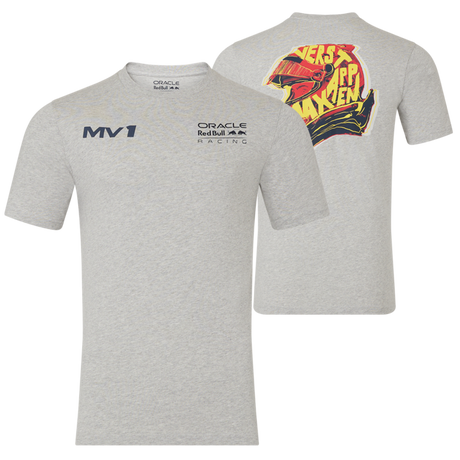 Max Verstappen T-Shirt – Red Bull Racing F1 HELMET grau