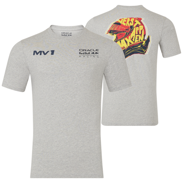 Max Verstappen T-Shirt – Red Bull Racing F1 HELMET grau