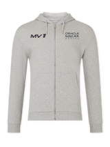Max Verstappen sweatshirt - Red Bull Racing F1 HELMET, grey, zip-up
