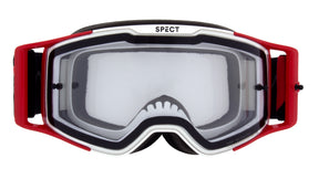 Red Bull Spect Motocrossbrille TORP weiß-rot mit klarem Glas