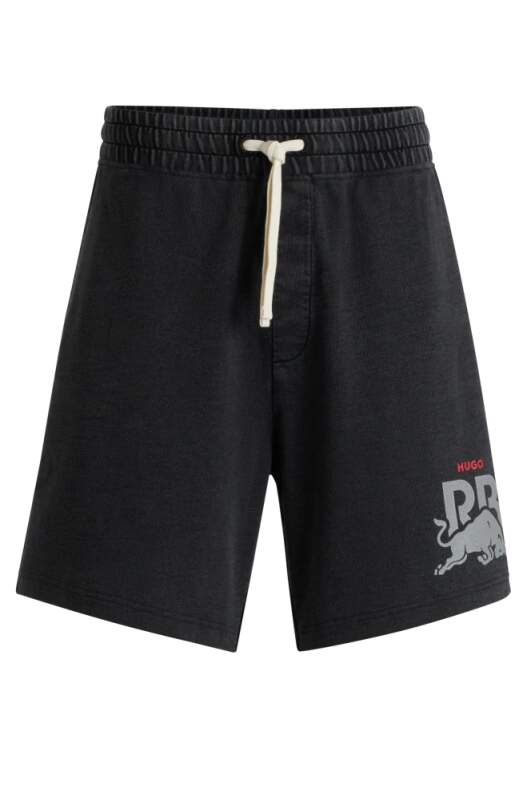 HUGO – Racing Bulls casual shorts with logo dark grey