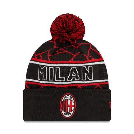 AC Milan Vintage-Wintermütze schwarz mit Bommel