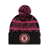 Chelsea Vintage-Wintermütze schwarz mit Bommel