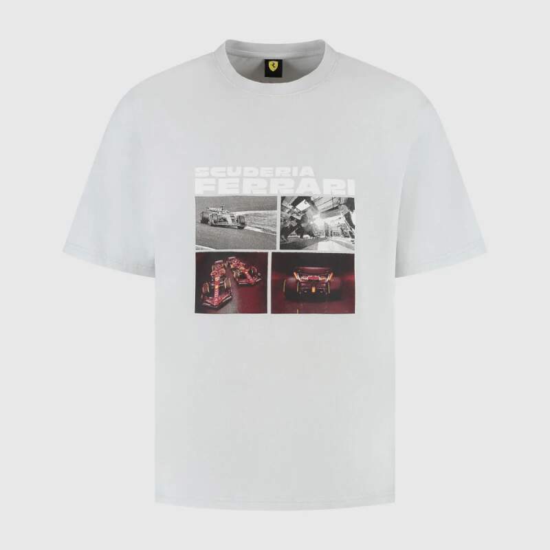 Scuderia Ferrari F1 Freizeit-T-Shirt mit SF-Motiv grau