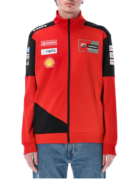 Ducati Lenovo Team Zip-Sweatshirt mit Sponsorenlogos – Rot