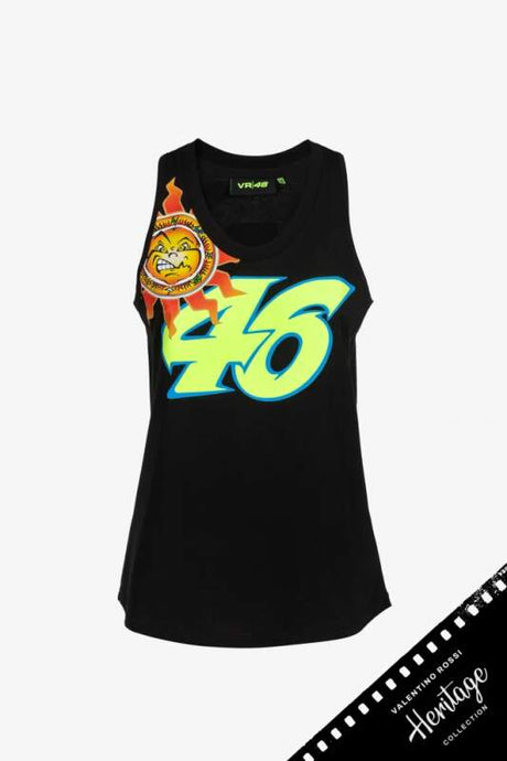 VR46 Valentino Rossi women's tank top – Heritage black