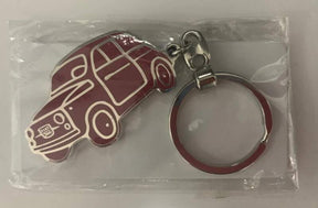 Fiat 500 metal keyring red