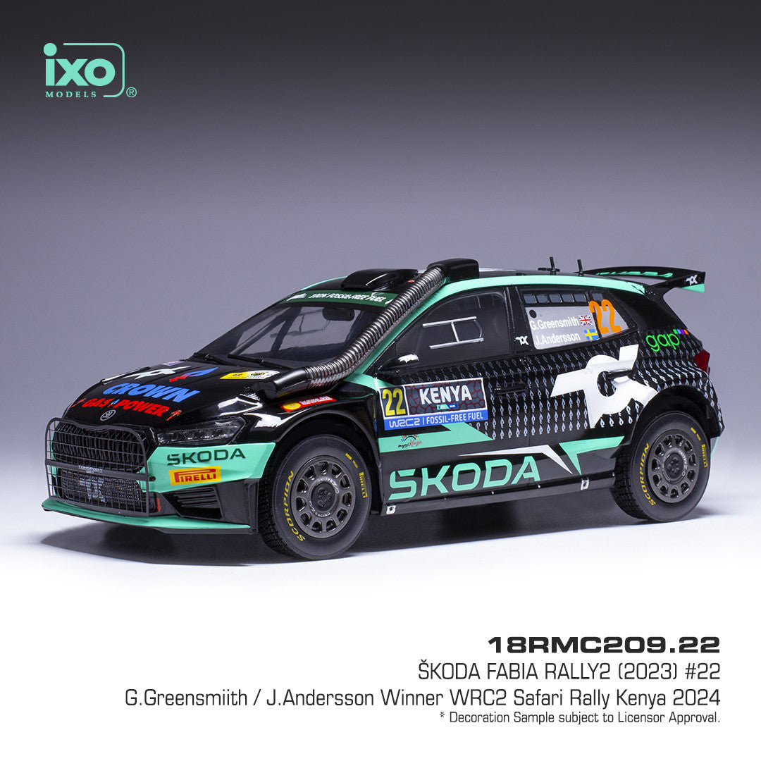 IXO Škoda Fabia Rally2 model, WRC, Safari Rally Kenya 2024, #22