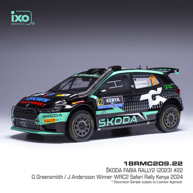 IXO Škoda Fabia Rally2 model, WRC, Safari Rally Kenya 2024, #22