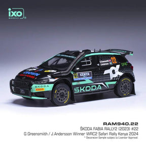 IXO Škoda Fabia Rally2 #22 Greensmith/Andersson model, WRC Safari Rally Kenya 2024