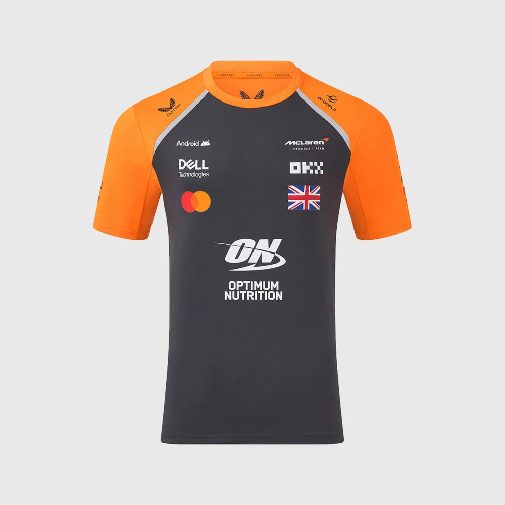 McLaren F1 Lando Norris Team T-Shirt with Sponsor Logos – Dark Grey