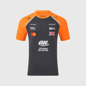 McLaren F1 Lando Norris Team T-Shirt with Sponsor Logos – Dark Grey