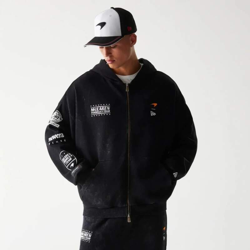 McLaren F1 Freizeit-Sweatjacke NE GRPHC schwarz washed