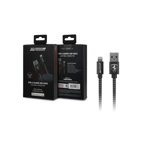 Scuderia Ferrari charging cable for iPhone - Lightning, black