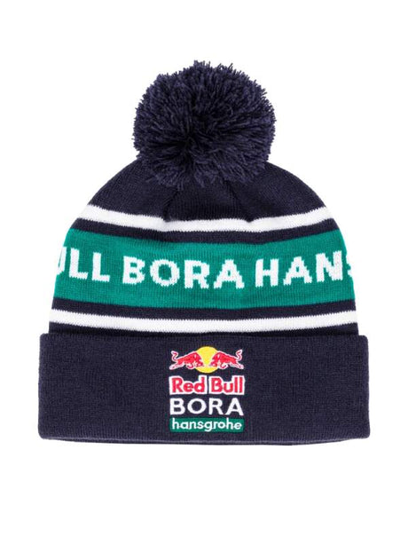 Red Bull Bora Hansgrohe Kinder-Wintermütze mit Bommel dunkelblau