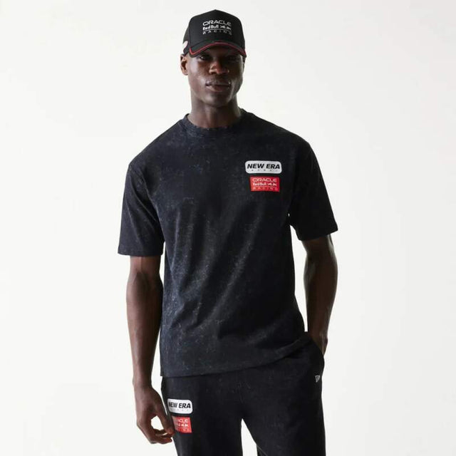 Oracle Red Bull Racing Freizeit-T-Shirt NE LINEAR schwarz - Oversize