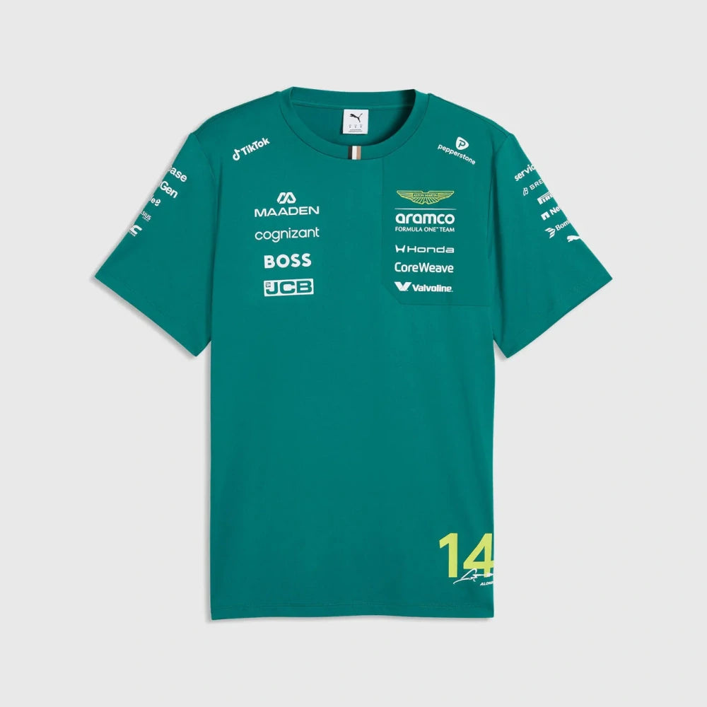 Aston Martin F1 Team Fernando Alonso #14 T-Shirt 2026 – Grün