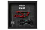 PETROL ART 3D Miami Frame with Mercedes Kimi Antonelli 1:43 Model – Miami GP 2025