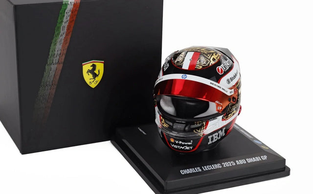 LookSmart Charles Leclerc Helmmodell im Maßstab 1:5 – SF Abu Dhabi 2025