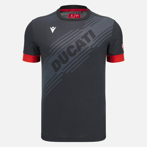 Ducati x Macron Sport-T-Shirt mit Logo – Dunkelgrau