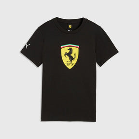 Scuderia Ferrari F1 x Puma Kinder-T-Shirt mit großem Wappen – Schwarz