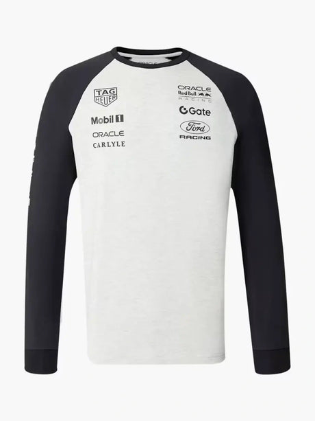 Oracle Red Bull Racing Classic Team-Langarmshirt mit Sponsorenlogos – Grau