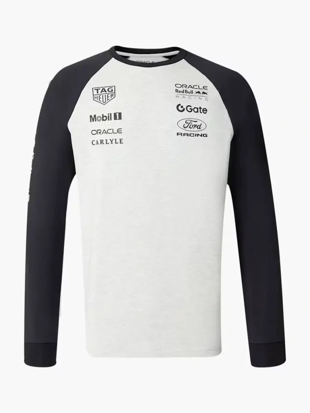 Oracle Red Bull Racing Classic Long Sleeve Team T-Shirt with Sponsor Logos – Grey