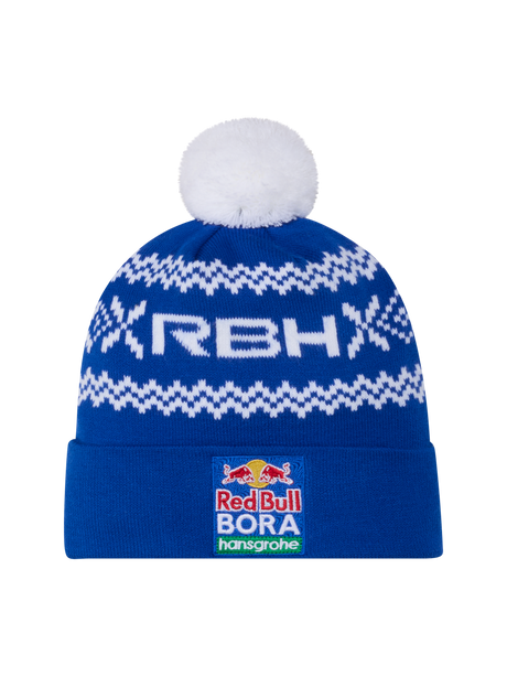 Red Bull Bora Hansgrohe Bobble Beanie with Logo – Christmas Edition