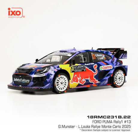 IXO Ford Puma Rally1 #13 G. Munster Modell im Maßstab 1:18 – Rallye Monte-Carlo 2025