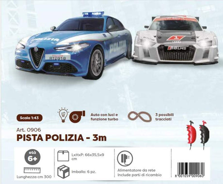 Autorennbahn PISTA Alfa Romeo Polizia - Audi 1:43