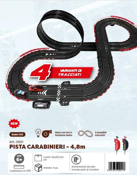 PISTA Alfa Romeo Carabinieri - Bugatti 1:43 slot car track