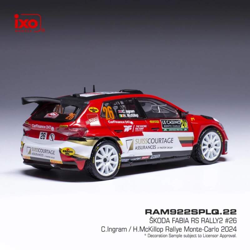 Modell IXO Škoda Fabia Rally2 2024 N.26 C. Ingram – Rallye Monte Carlo
