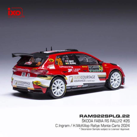 Modell IXO Škoda Fabia Rally2 2024 N.26 C. Ingram – Rallye Monte Carlo
