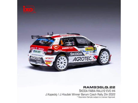 Modell IXO Škoda Fabia Rally2 EVO, Barum Rallye Zlín 2022, #4, Kopecký – Hloušek